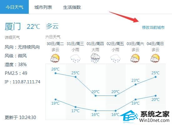 win10系统窗口小工具没有天气的图文步骤